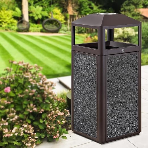 Square Waste Container with Dome Lid | Commercial Outdoor Garbage and Trash - Image 8