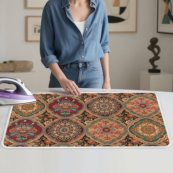 Folding Ironing Mat Heat and Steam Resistant Mandala Ironing Pad 32 x 16 Inch - Image 4