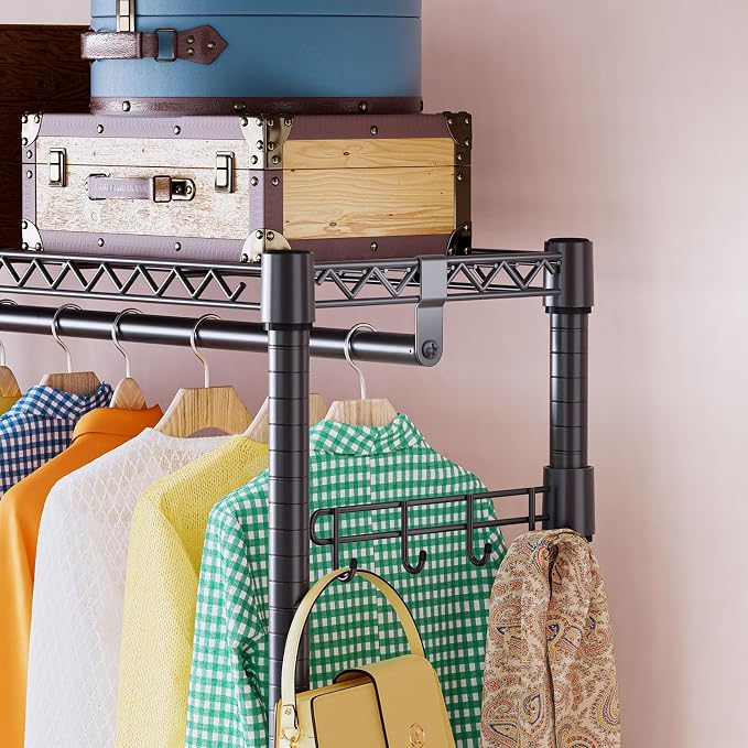 IZEUK 3 Tier Heavy Duty Rolling Garment Rack Wire Clothes Rack - Image 7
