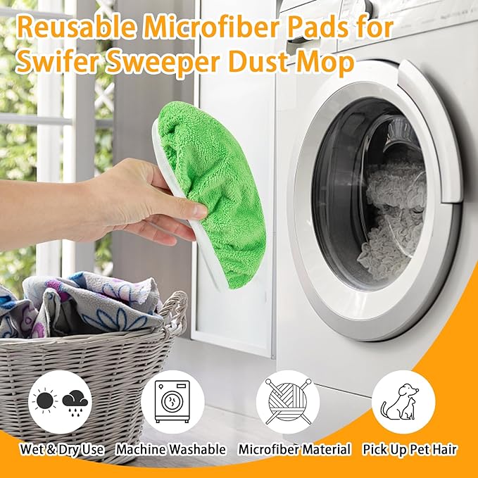 Reusable Dry Sweeping Cloths Microfiber Wet Mop Pads Compatible - Image 3