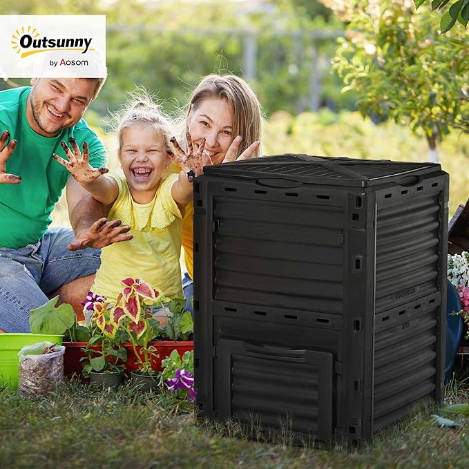 Outsunny Garden Compost Bin 80 Gallon Outdoor Large Capacity Composter Fast - Image 2