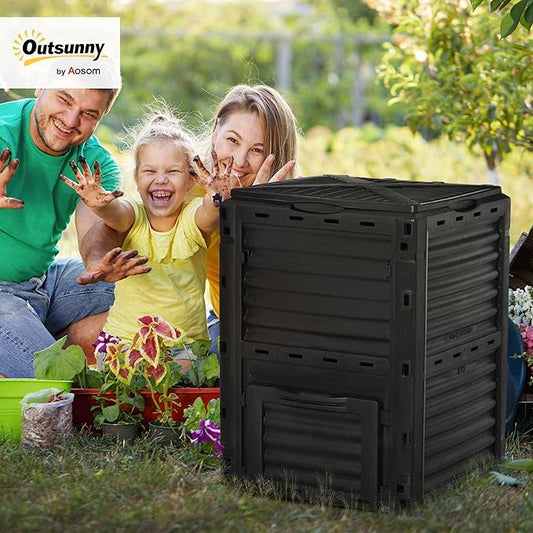 Outsunny Garden Compost Bin 80 Gallon Outdoor Large Capacity Composter Fast - Image 2