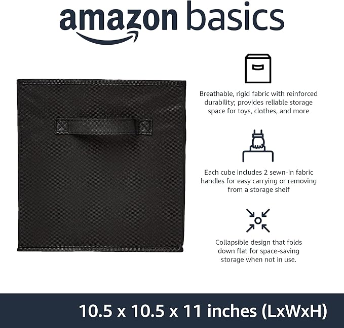 Amazon Basics Collapsible Fabric Storage Cubes Organizer - Image 2