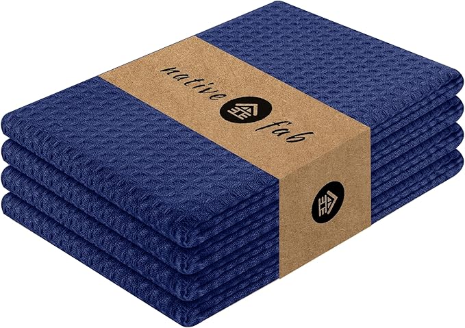 Native Fab Waffle Kitchen Towels 4 Pack by NativeFab