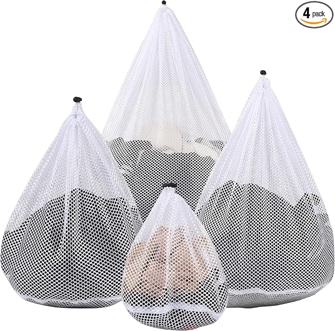 4Pcs Mesh Laundry Bags Washing Machine Mesh Wash Bags by OKAKA