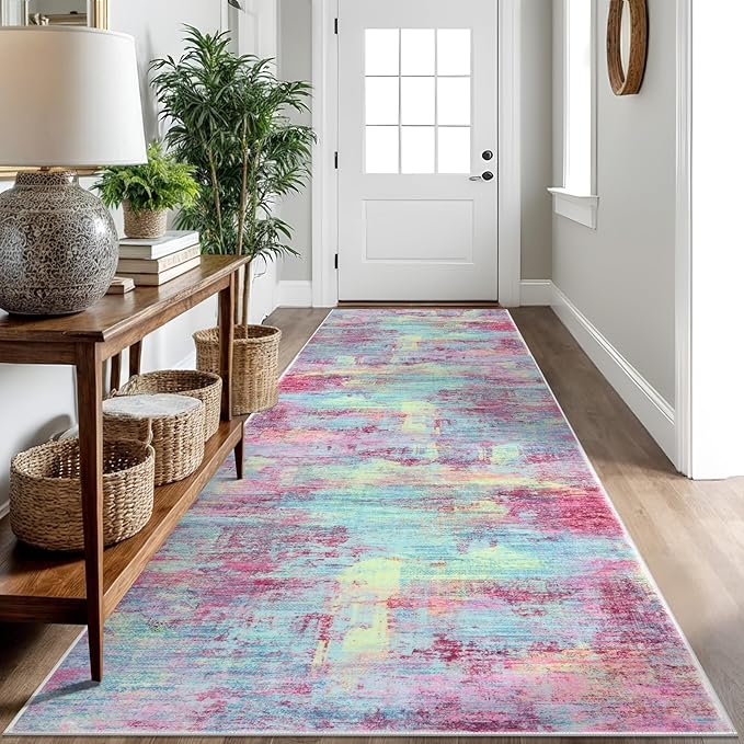IOHOUZE Abstract Runner Rug 3x10 Ft Washable Runners by iOhouze