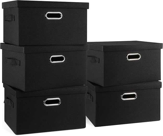 Medium 15" 21 Quart Collapsible Stackable Storage Bins by GraciadecoStorage