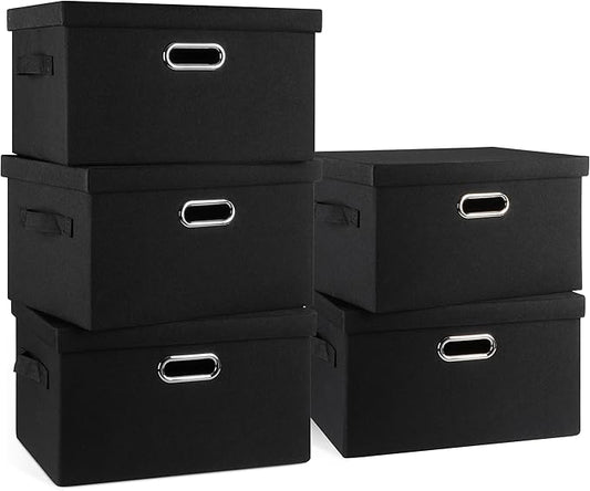 Medium 15" 21 Quart Collapsible Stackable Storage Bins by GraciadecoStorage