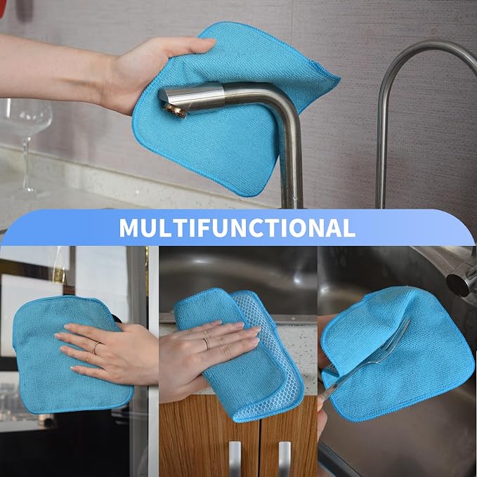 KinHwa Kitchen Washcloths for Dishes Absorbent Microfiber Dish Cloths Quick Dry - Image 5