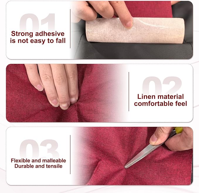 PATIKIL 70x6.2 Inch Linen Repair Tape, Repair Fabric Patch Self Adhesive Couch - Image 6