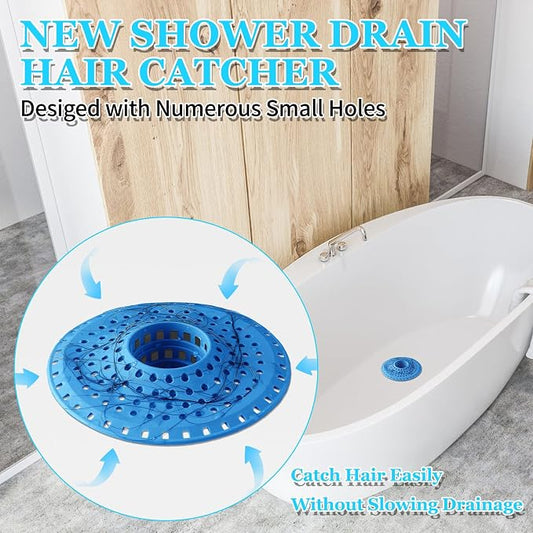 Shower Hair Drain Catcher, Silicone Bathtub Drain Hair Catcher Strainer - Image 2