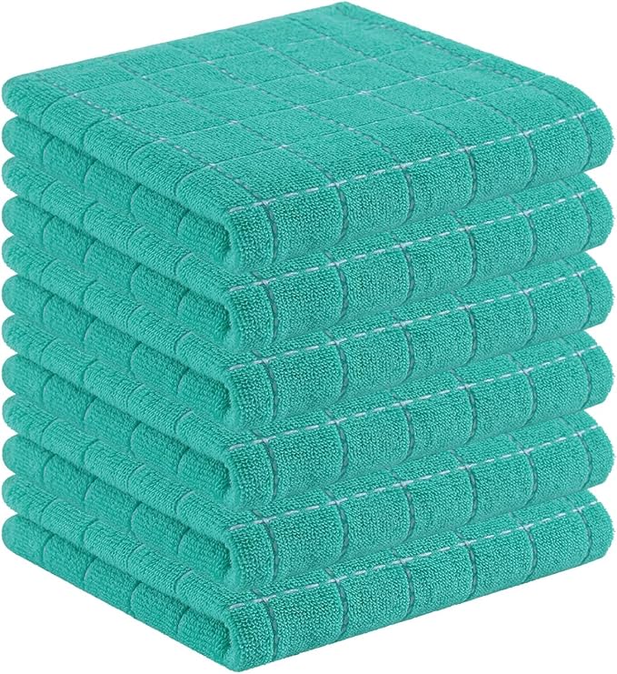 Homaxy 100% Cotton Terry Kitchen Towels, Checkered Designed, Soft and Super by Homaxy