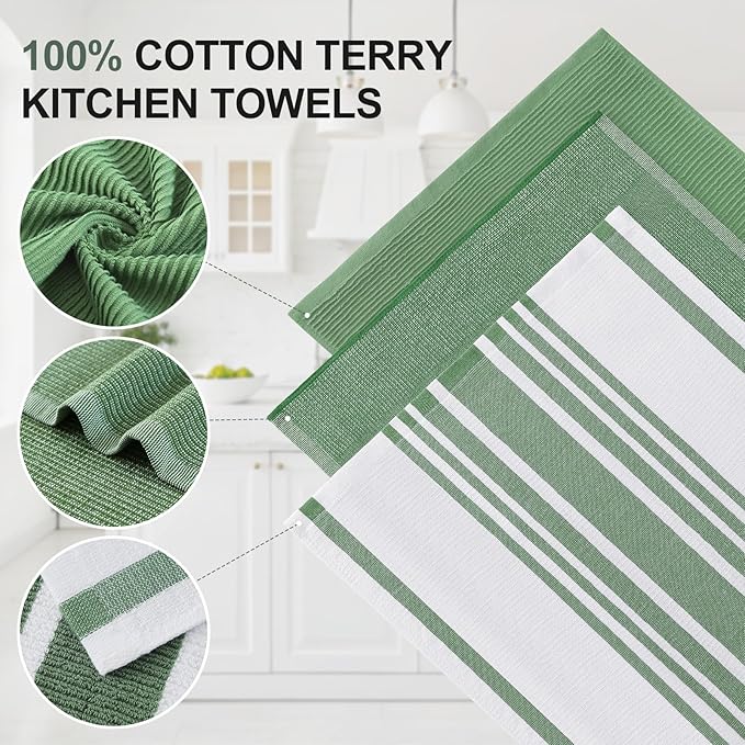 Homaxy Premium Kitchen Towels, Large Cotton 380 GSM Kitchen Hand Towels - Image 2