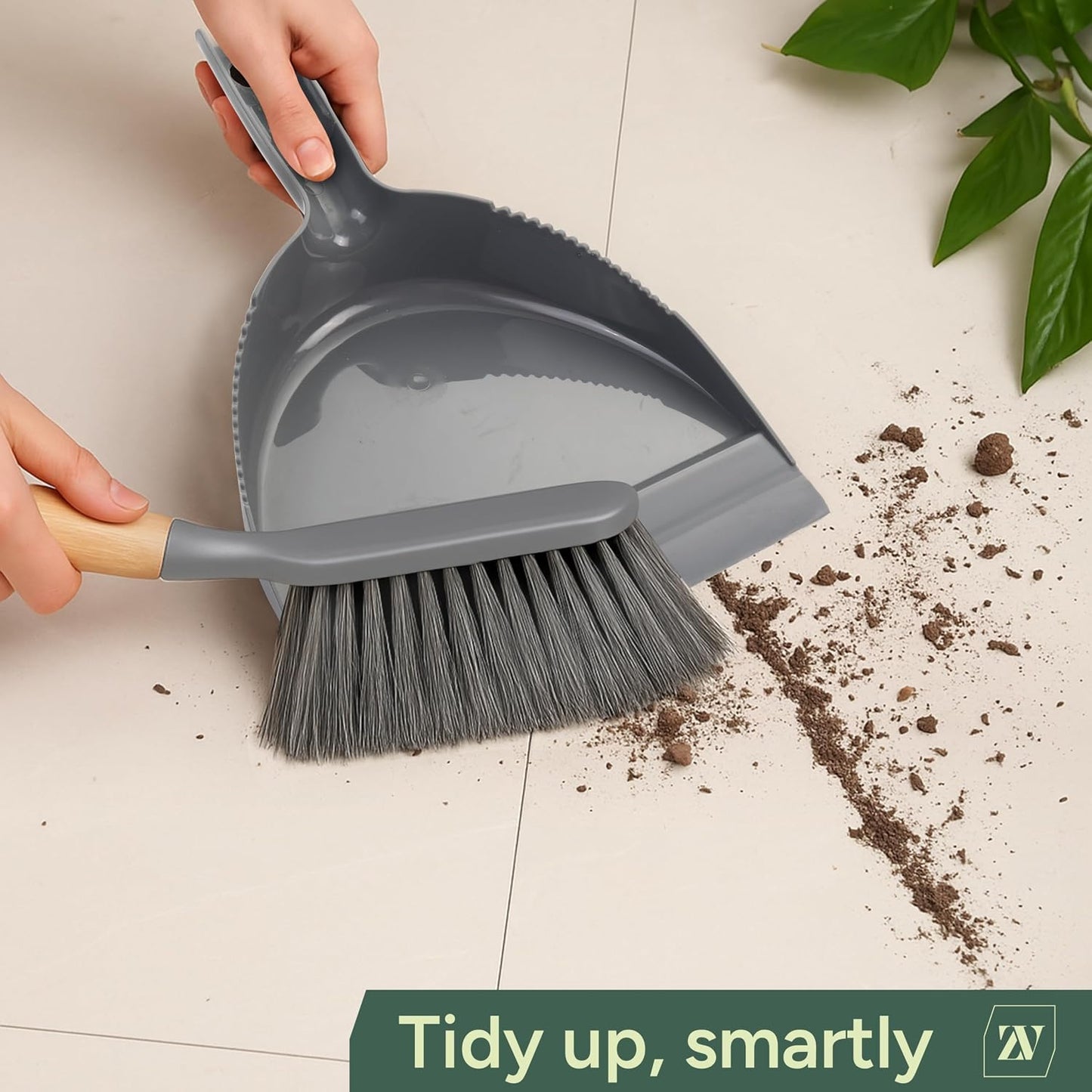 Zuvo Dustpan and Brush Sets, Grey, M