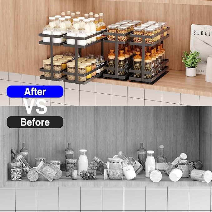 2 Pack Pull Out Spice Rack Organizer - Image 8