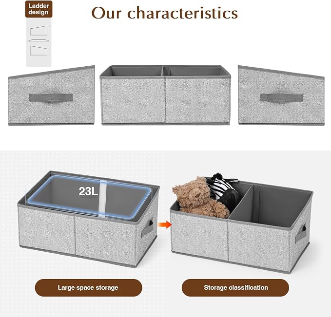 DIMJ Closet Storage Bins, 5 Pack Storage Baskets - Image 3