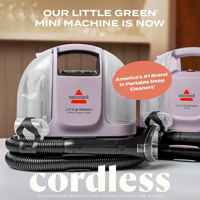 BISSELL Little Green Mini Cordless Portable Carpet and Upholstery Deep Cleaner - Image 2