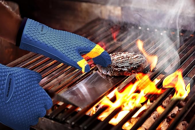 KITCHEN PERFECTION S Silicone Smoker Oven Gloves -Extreme Heat Resistant BBQ - Image 8