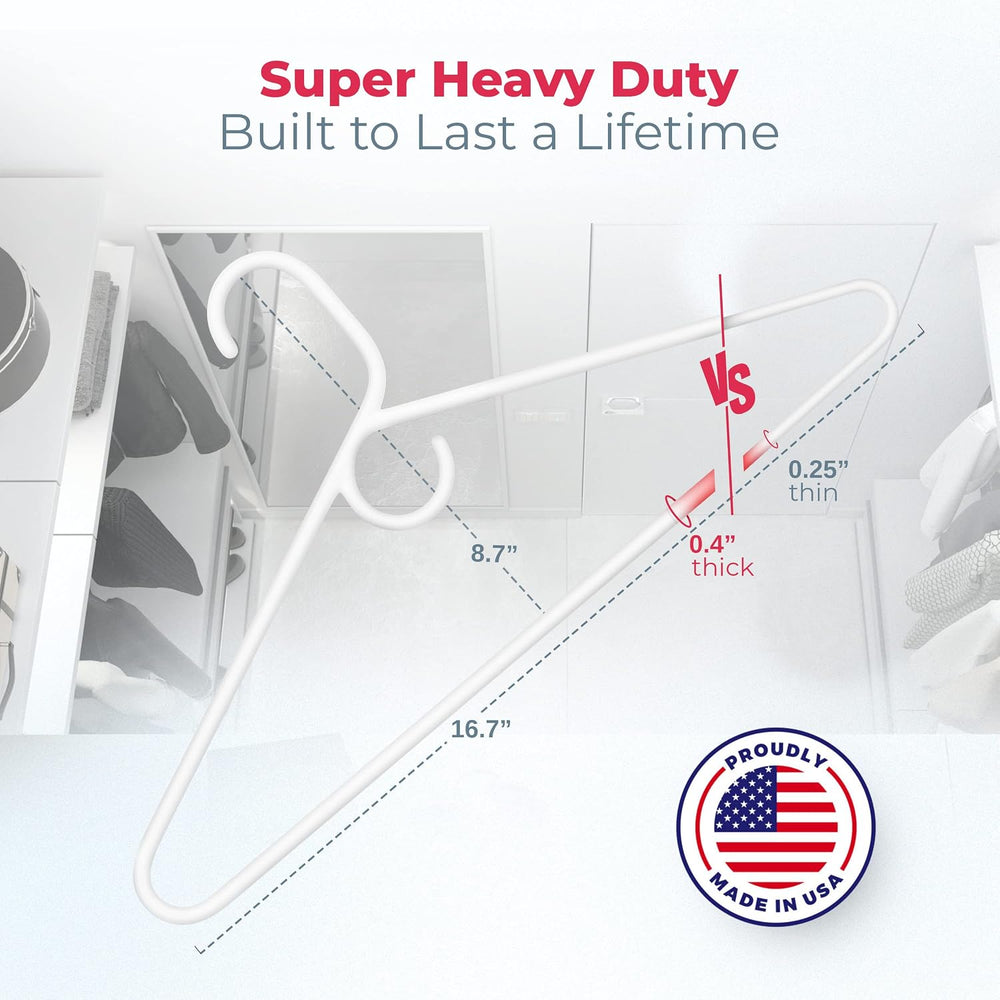 Super Heavy Duty Clothes Hangers 100+ Pack (324 Count) – Made in the USA - 10...