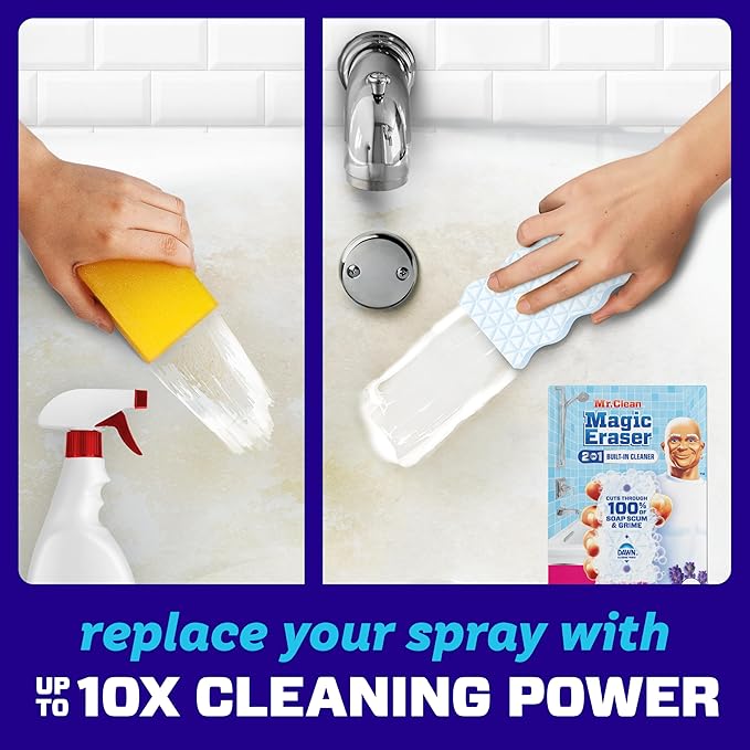 Mr. Clean Magic Eraser Sponge, Bathroom Cleaner, Soap Scum Shower & Tub Cleaner - Image 3
