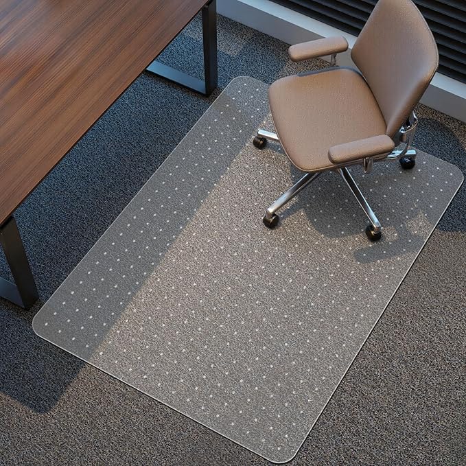 Kuyal Office Chair Mat for Carpet, 46x60 Clear Heavy Duty Computer Chair Mat by Kuyal