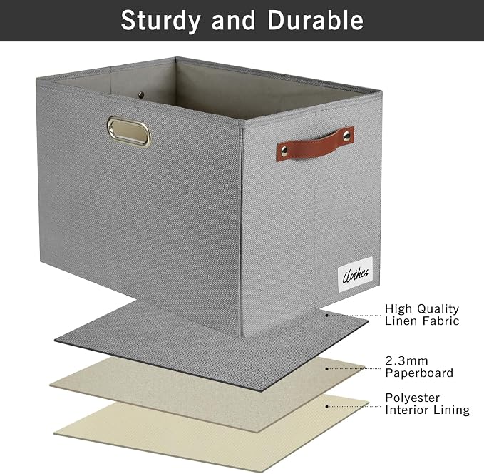 3-Pack Foldable Fabric Storage Bins - Image 6