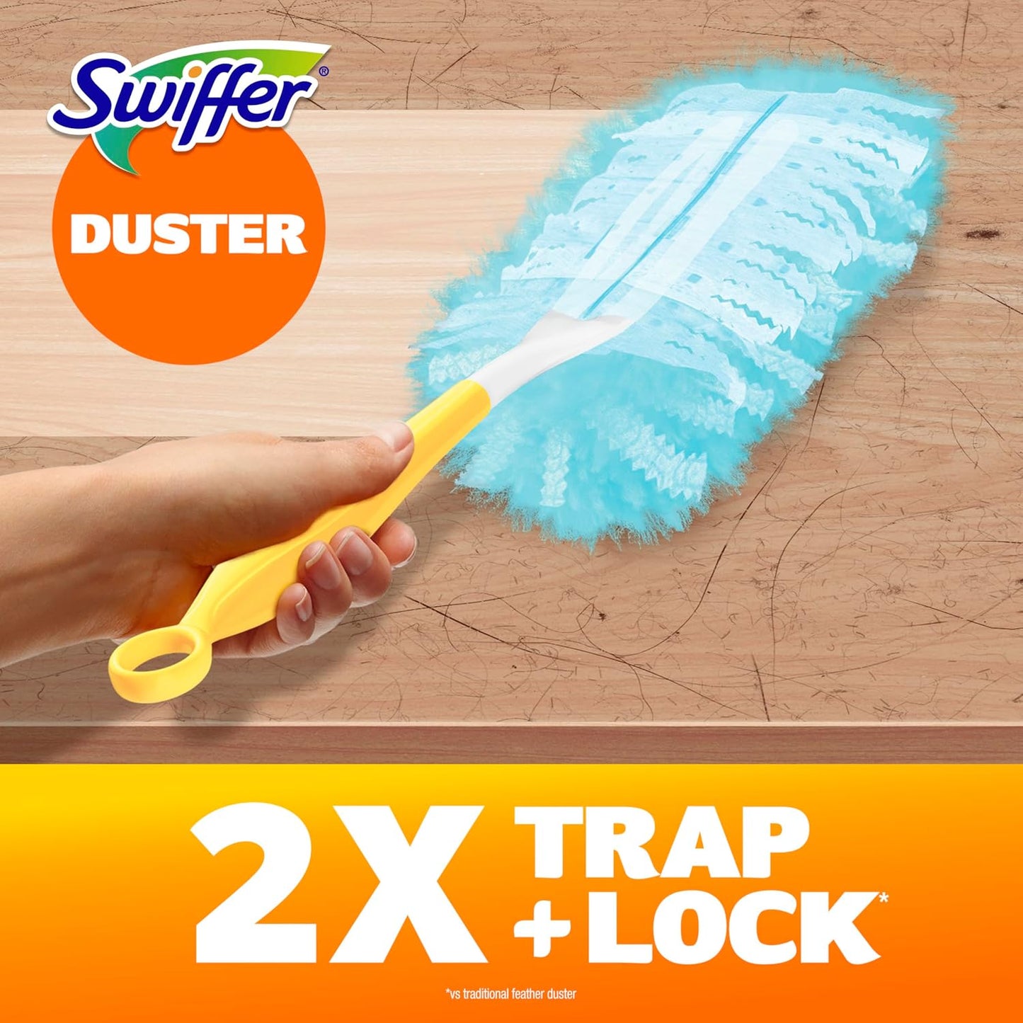 Dusters Refill for Cleaning, Feather & Microfiber Duster Disposable Alternative, for Dusting Furniture, Blinds, Ceiling Fans, Walls, Helps Remove Allergens, New Lemon Scent, 18ct