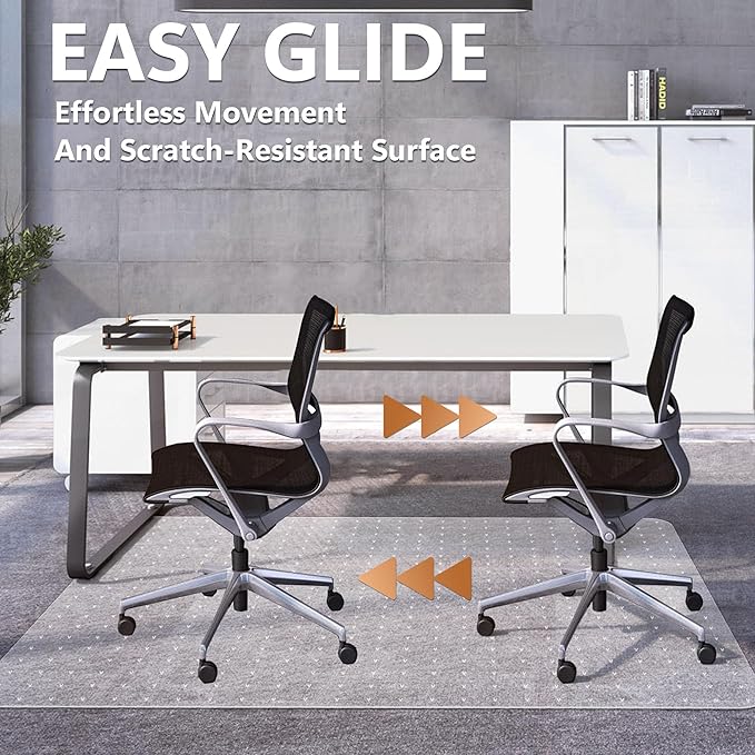 Large Chair Mat for Carpet, Easy Glide Plastic Carpet Floor Protector Mat for - Image 5