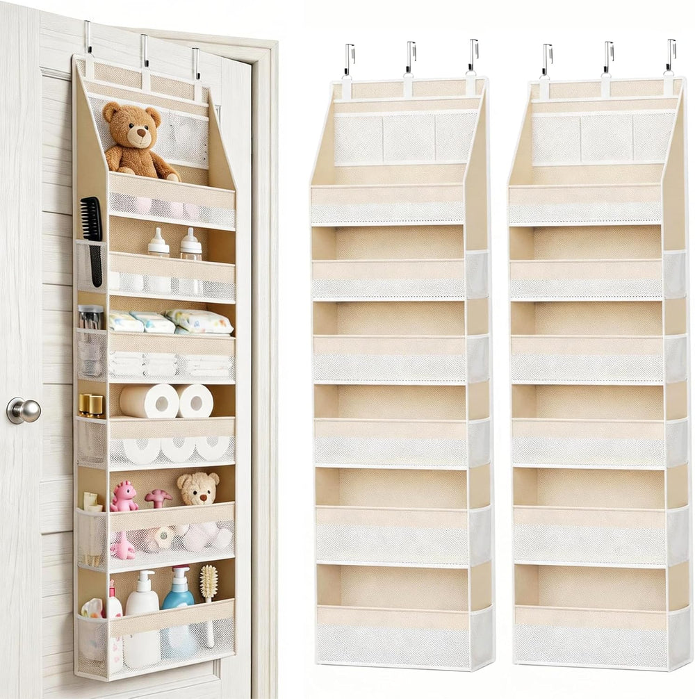 KMSCO Over The Door Organizer 6 Large +13 Mesh Side Pockets