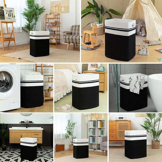 OIAHOMY 91L Laundry Hamper, XXXLarge Laundry Basket, Collapsible Cotton Rope - Image 6