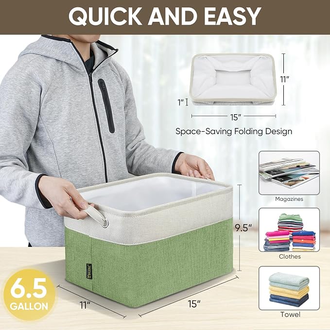 BALEINE 2 Pack Fabric Storage Bins - Image 4
