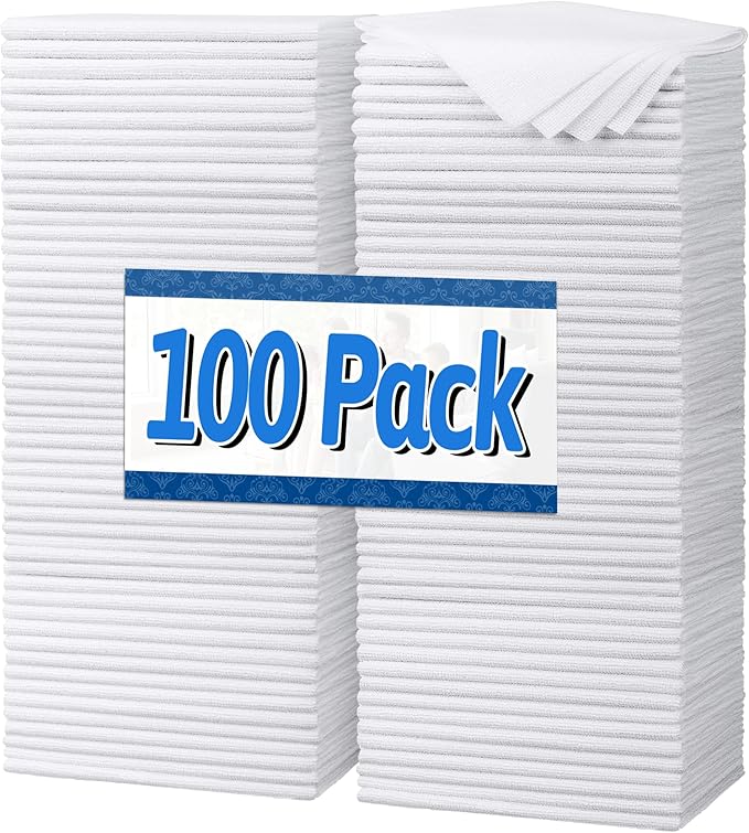 FIXSMITH White Microfiber Cleaning Cloth, 11.5"X11.5" Cleaning Rags by FIXSMITH
