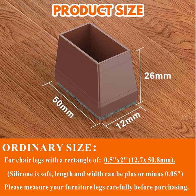 Rectangle Chair Leg Protectors for Hardwood Floors - Image 2