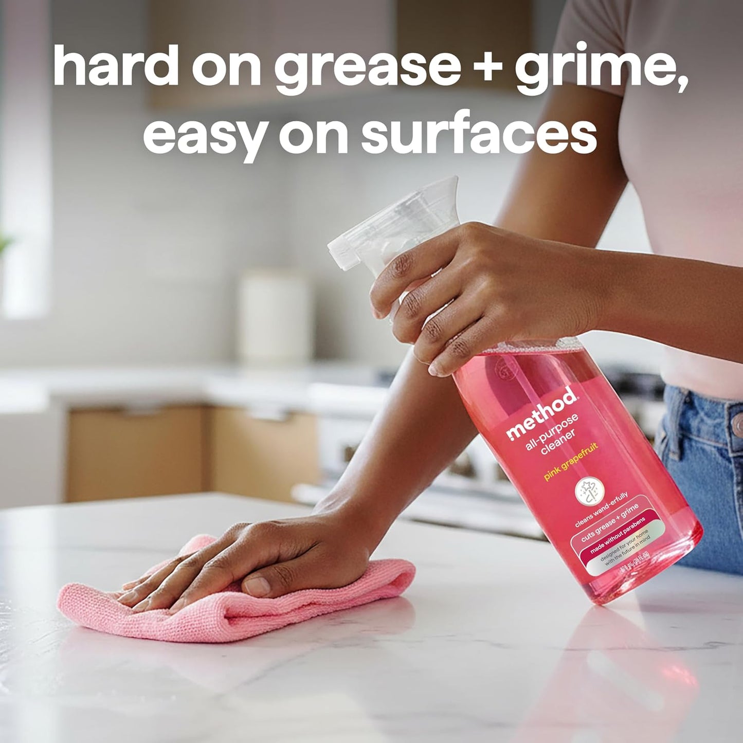 method All-Purpose Cleaner Refill, Pink Grapefruit, 68 fl oz, 6 pack | Cuts Grease & Grime on Counters, Glass, Sealed Wood & Floors, for Kitchen & Bathroom, Controlled Mist, Streak Free