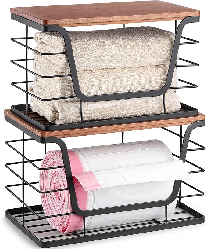 ALOCEO 2 Pack Stackable Storage Bins by ALOCEOWallHooksAdhesive