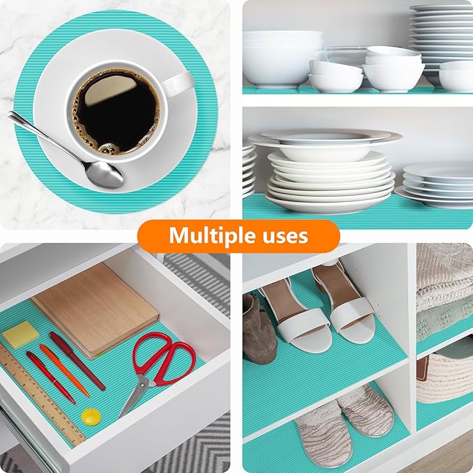 Shelf Liners for Kitchen Cabinets Drawer Liner Non Adhesive Cupboard Mat EVA - Image 2
