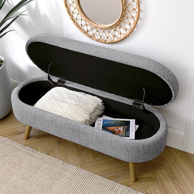 Furnimart 43.5" Queen Size Storage Ottoman Bench, Flip Top End of Bed Storage - Image 3