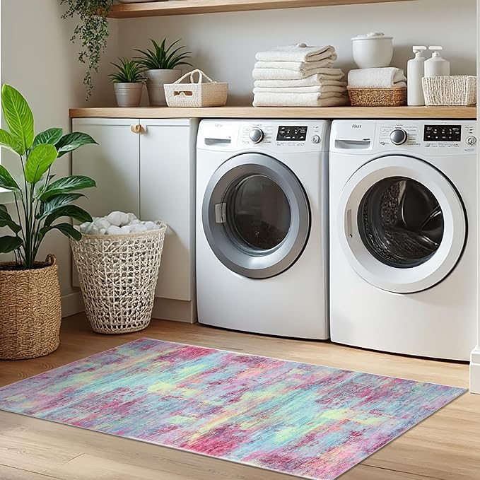 IOHOUZE Abstract Runner Rug 2x5 Ft Washable Runners - Image 8