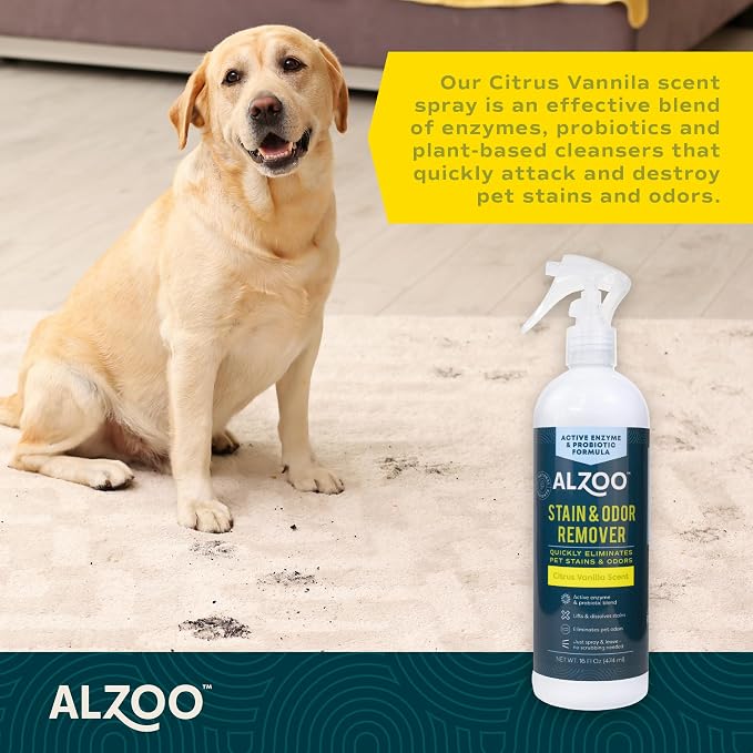 ALZOO Stain & Odor Remover, Quickly Lifts & Dissolves Pet Stains & Helps - Image 2