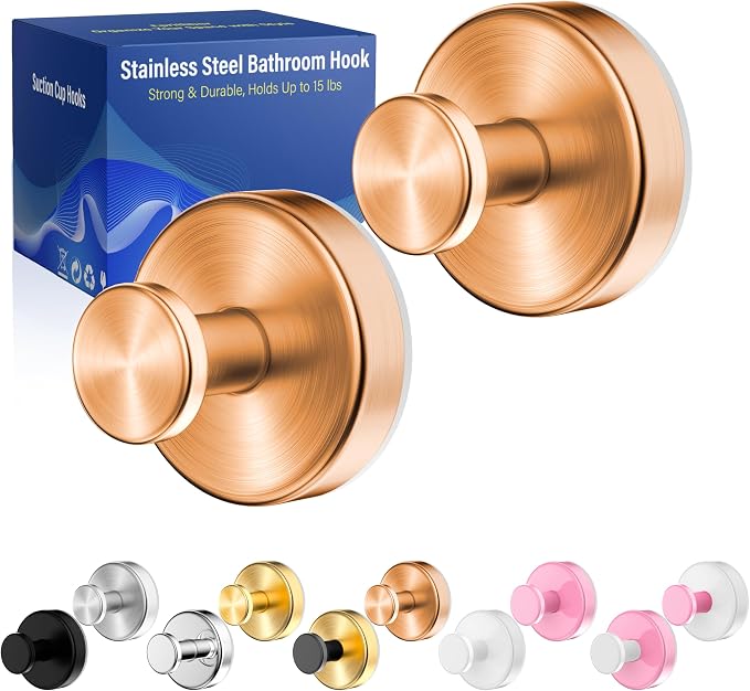 Suction Cup Hooks for Shower, Wreath Hanger for Front Door, Removable No Drill by Unknown