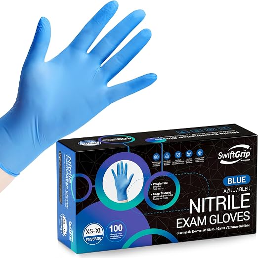 Disposable Nitrile Exam Gloves, Nitrile Gloves Disposable Latex Free, Medical by SwiftGrip