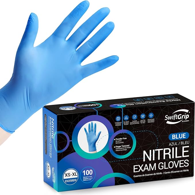 Disposable Nitrile Exam Gloves, Nitrile Gloves Disposable Latex Free, Medical by SwiftGrip