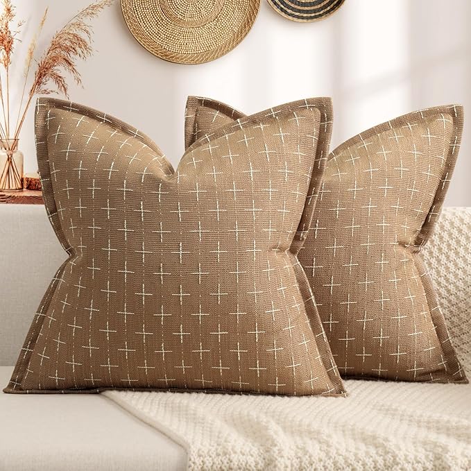 ZWJD Throw Pillow Pillow Covers 26x26 Set of 2 Soft Polyester Textured Pillow by ZWJD