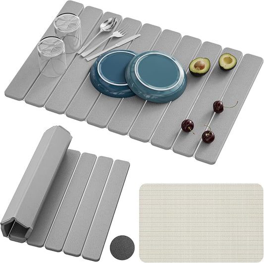 Large Stone Dish Drying Mats for Kitchen Counter – Foldable Quick Dry Stone Mat by Unknown