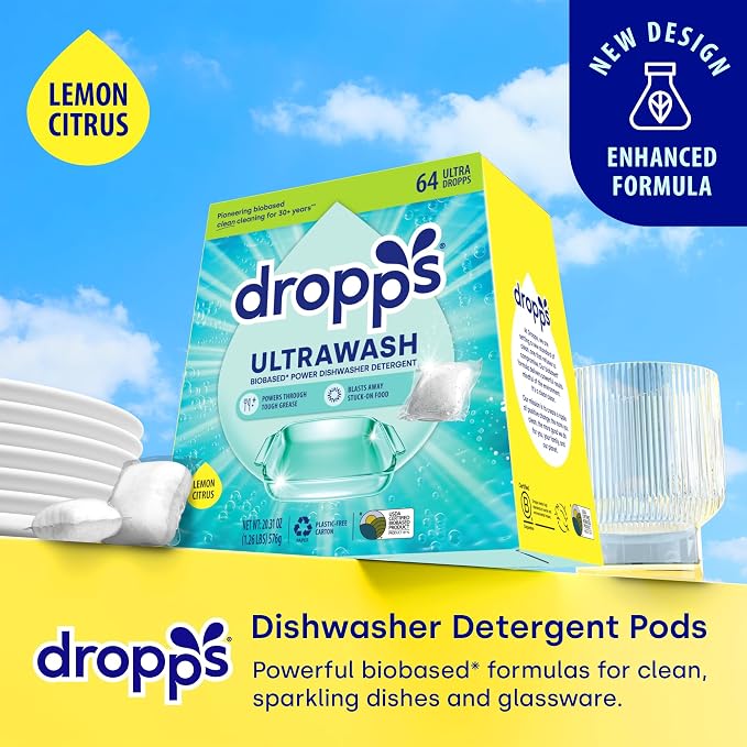 Dropps UltraWash Dishwasher Pods, Lemon Citrus - Image 2