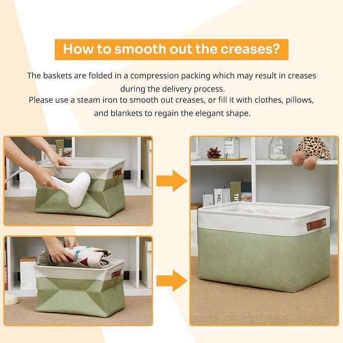 DULLEMELO Fabric Storage Bin for Laundry, Foldable Storage Basket for Shelves - Image 6