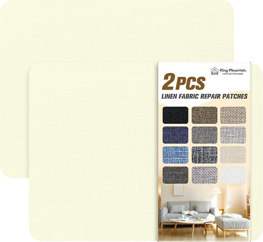 KING MOUNTAIN Fine Linen Fabric Patches, Self-Adhesive, 8x11 inch, by ForABetterHomeLife