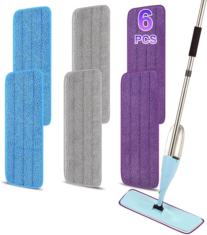 16.5 inch Reusable Mop Pads Microfiber Spray Mop Replacement Heads by ZIYUNBIXI