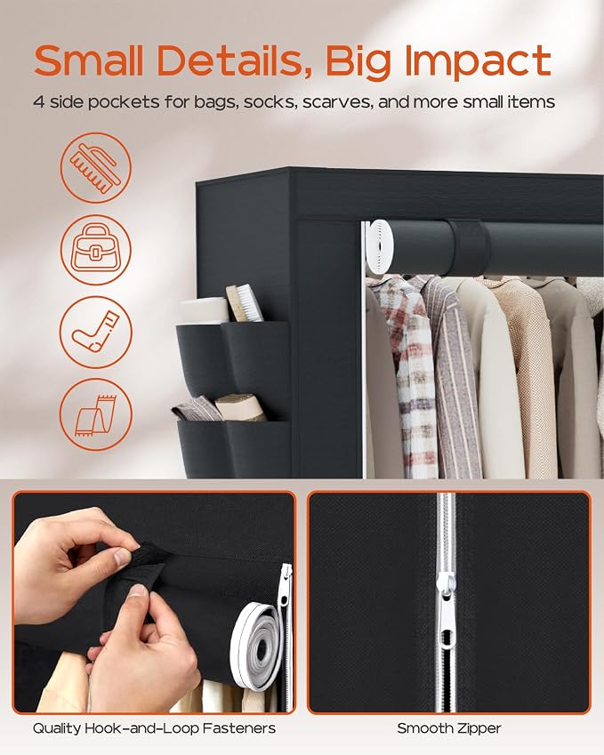 Portable Closet, 81.5 Inch Extra Large Capacity Wardrobe Closet - Image 7