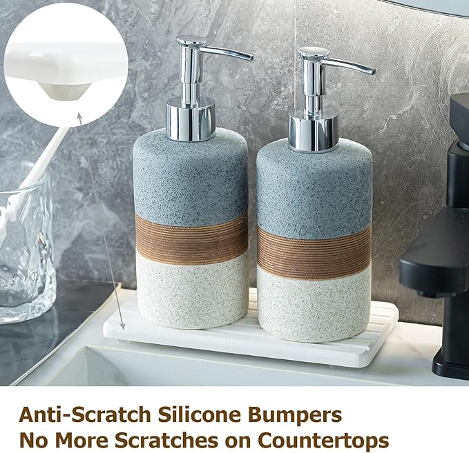 Ceramic Soap Dispenser Set – Hand Soap, Dish Soap, Shampoo & Shower Soap - Image 7